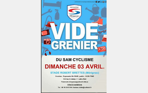Vide-greniers du SAM Cyclisme le dimanche 03 avril